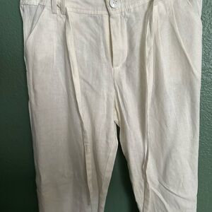 Zenana Outfitters White Linen Blend Pants